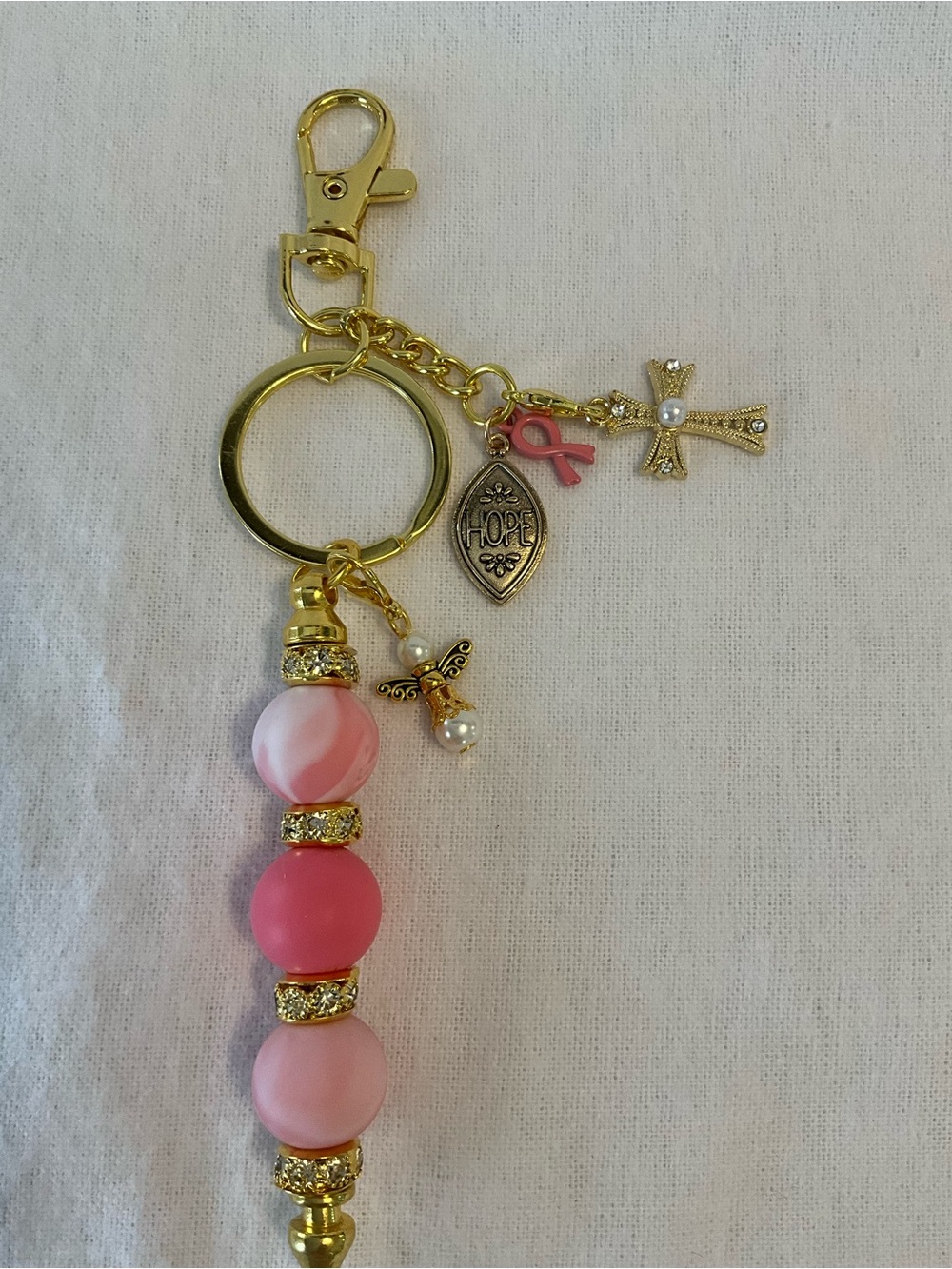 “HOPE” FAITH SISTER CREATIONS HANDMADE CHRISTIAN PURSE LOBSTER CLAW KEYCHAIN